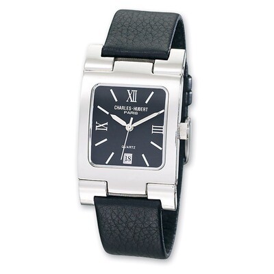 Charles Hubert Leather Band Stainless Steel Black Dial 30x40mm Watch Men&#39;s XWA1852, MPN: XWA1852, 8…