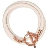 Nikki Lissoni Powder Leather Cord Wrap Bracelet with A Rose Gold-Plated T-Bar Closure Size Medium B…