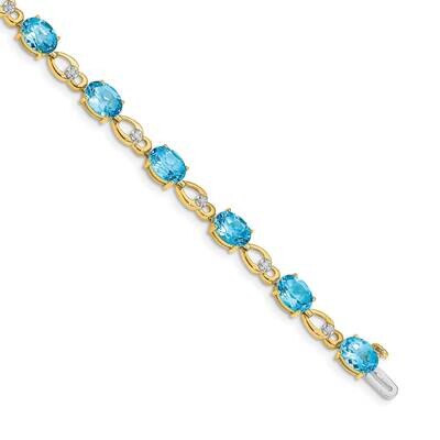 Blue Topaz Diamond Bracelet 14k Gold BM4496-BT-005-YA, MPN: BM4496-BT-005-YA, 191101332319