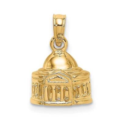 Jefferson Memorial Building Washington D.C. Charm 14k Gold 3-D K7246, MPN: K7246, 637218067565