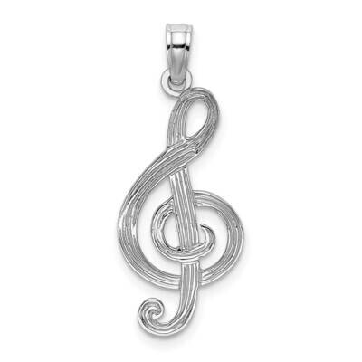 Music Clef Note Charm 14k White Gold K8313W, MPN: K8313W, 637218168781