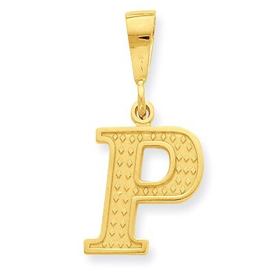 Initial P Charm 14k Gold C1449-P, MPN: C1449-P, 886774087795