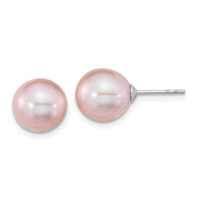 9-10mm Purple Round Fwc Pearl Earring Sterling Silver Rhodium-Plated QE16331, MPN: QE16331, 1969041…