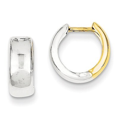 Hinged Hoop Earrings 14k Two-Tone Gold Y7915, MPN: Y7915, 886774563565