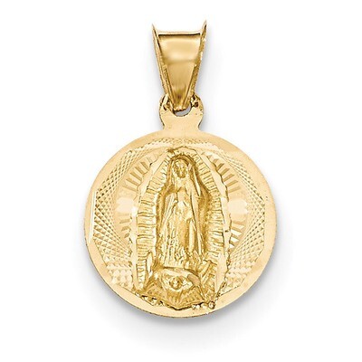 Diamond -cut Lady of Guadalupe Circle Pendant 14k Gold Polished K5630, MPN: K5630, 886774618852