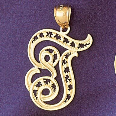 Dazzlers Jewelry Initial T Pendant Necklace Charm Bracelet in Yellow, White or Rose Gold 9563t, MPN…