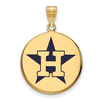 Houston Astros Large Enamel Disc Pendant Gold-plated Silver GP020AST, MPN: GP020AST, 886774924564