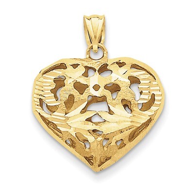 Fancy Heart Charm 14k Gold C206, MPN: C206, 886774088372