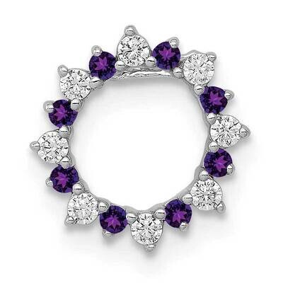.08 Amethyst Fancy Circle Chain Slide 14k White Gold Diamond PM3855-AM-012-WA, MPN: PM3855-AM-012-W…