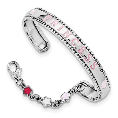 Enamel Swarovski with Chain Baby Bangle Sterling Silver Rhodium-plated QG3535, MPN: QG3535, 1911014…