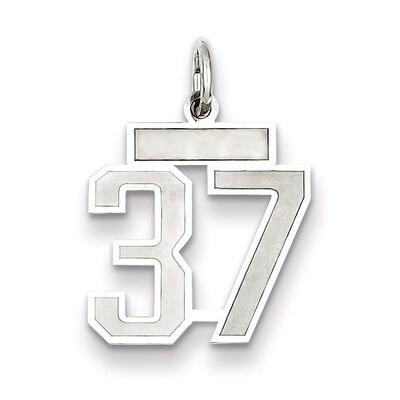 Charm Number 37 Satin Sterling Silver Small QPS37, MPN: QPS37, 191101282669