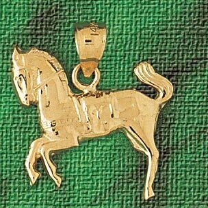 Dazzlers Jewelry Horse Pendant Necklace Charm Bracelet in Yellow, White or Rose Gold 1791, MPN: DZ-…
