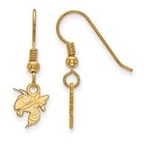 Georgia Institute of Technology x-Small Dangle Earring Wire Gold-plated Silver GP045GT, MPN: GP045G…