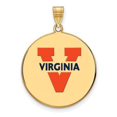 University of Virginia x-Large Enamel Disc Pendant Gold-plated Silver GP075UVA, MPN: GP075UVA, 8867…