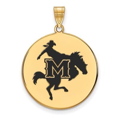 McNeese State University XLarge Enamel Disc Pendant Gold-plated Silver GP003MNS, MPN: GP003MNS, 886…