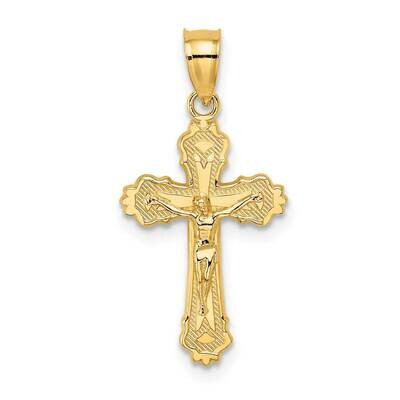 Textured Scalloped Edge Crucifix Charm 14k Gold K8583, MPN: K8583, 637218090853