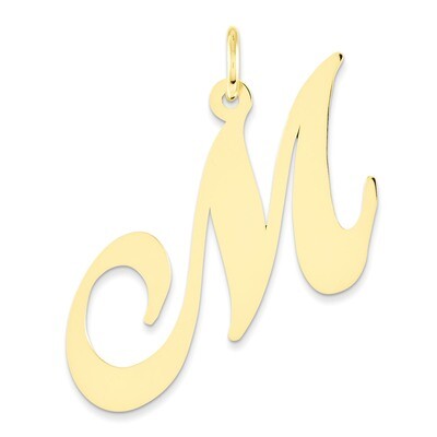 Initial M Charm 14k Gold Large Fancy Script YC654M, MPN: YC654M, 886774137018