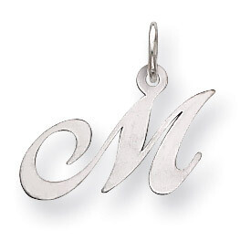 Small Fancy Script Initial M Charm 14k white Gold YC651M, MPN: YC651M, 191101634505