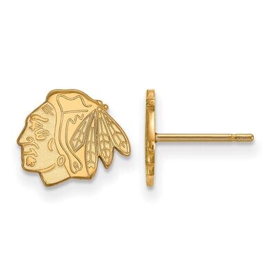 Chicago Blackhawks x-Small Post Earring 10k Yellow Gold 1Y008BLA, MPN: 1Y008BLA, 886774805061