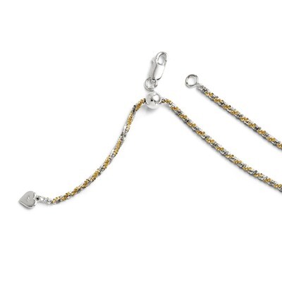 Leslie&#39;s Gold-plated Adjustable Cyclone Chain 22 Inch - Sterling Silver HB-FC97-22, MPN: FC97-22, 8…