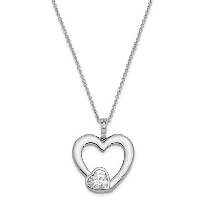 Antiqued Mother Of The Groom 18 Inch Necklace Sterling Silver CZ Diamond QSX646, MPN: QSX646, 88395…