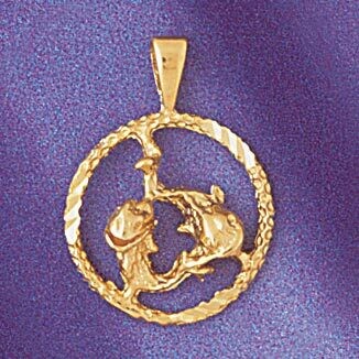 Dazzlers Jewelry Pisces Fishes Zodiac Pendant Necklace Charm Bracelet in Yellow, White or Rose Gold…