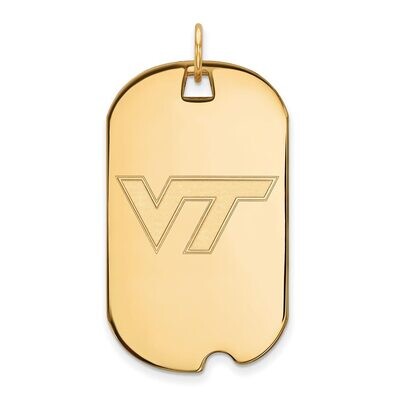 Virginia Tech Large Dog Tag 14k Yellow Gold 4Y022VTE, MPN: 4Y022VTE, 886774876573