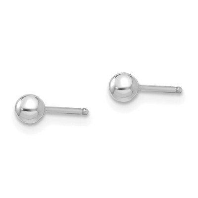 Polished 3mm Ball Post Earrings - 14k White Gold SE106 by Madi K, MPN: SE106, 886774998695