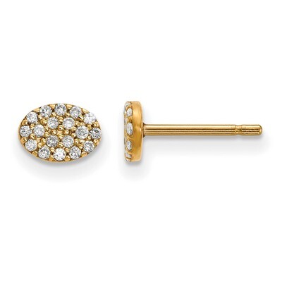 Diamond Cluster Oval Earrings 14k Gold XE3074A, MPN: XE3074A, 191101887185