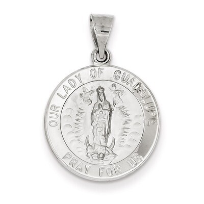 Polished and Satin Our Lady of Guadalupe Medal Pendant 14k White Gold XR1246, MPN: XR1246, 88395745…