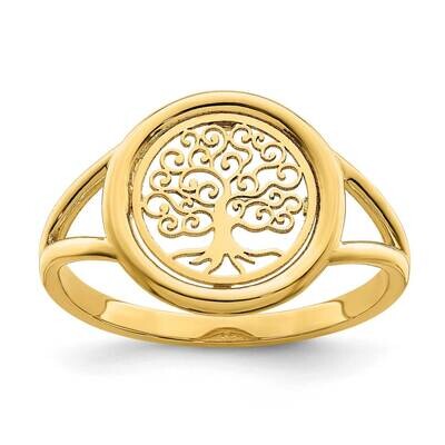 Tree of Life In Circle Ring 14k Gold Polished R949, MPN: R949, 196904042007