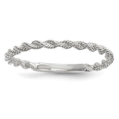 Polished Twisted Rope Ring 14k white Gold R606, MPN: R606, 191101079092