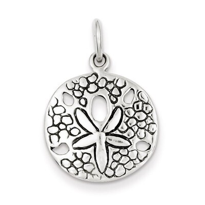 Sand Dollar Charm Antiqued Sterling Silver QC4921, MPN: QC4921, 883957569956