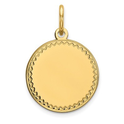 Engravable Round Polished Disc Charm Sterling Silver Gold-plated QM378G/27, MPN: QM378G/27, 8839577…