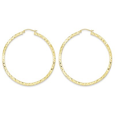 Diamond Cut Wavy Hoop Earrings Sterling Silver Gold Plated QE8465, MPN: QE8465, 886774247533