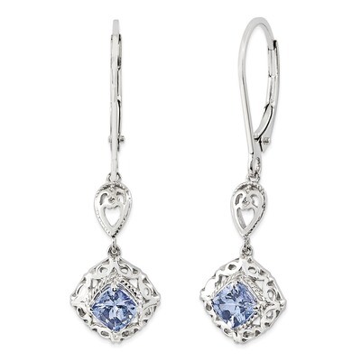 Tanzanite Lever Back Earrings Sterling Silver QE10020TZ, MPN: QE10020TZ, 886774646473