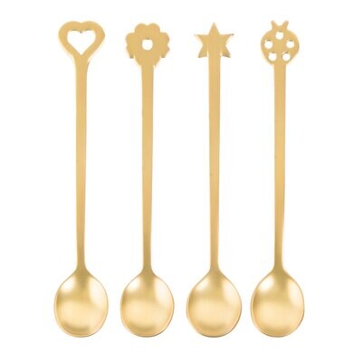 Sambonet  Party Items Lucky Charms Party Spoons 4 Pieces Giftboxed 52649G21, MPN: 52649G21,