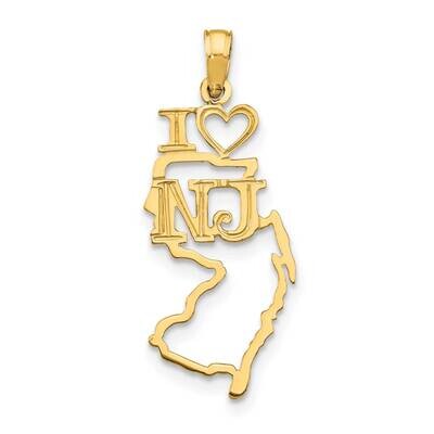 New Jersey State Pendant 14k Gold Solid D1178, MPN: D1178, 637218036776