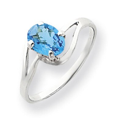 Blue Topaz Ring 14k white Gold 7x5mm Oval Y4643BT, MPN: Y4643BT, 883957565842