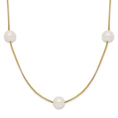 5-6mm Round White Cultured Freshwater Pearl 9-Station Necklace 14k Gold XF772-18, MPN: XF772-18, 88…