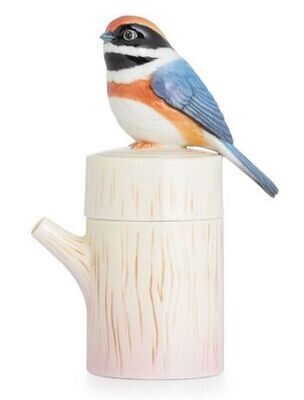 Franz Porcelain Black-Throated Passerine Bird Design Sculptured Porcelain Toothpick Holder FZ02746,…