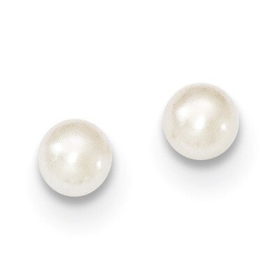 4-5mm White Cultured Button Pearl Stud Earrings Sterling Silver QE7647, MPN: QE7647, 883957583938