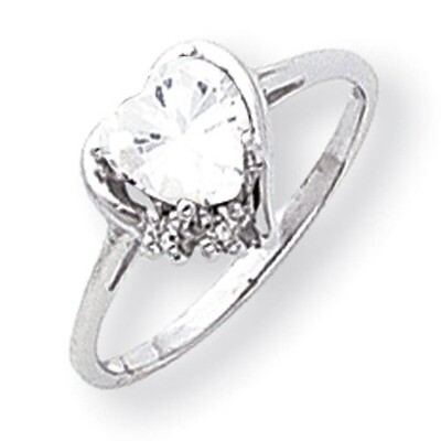 6mm Heart Cubic Zirconia Diamond Ring 14k white Gold Y2234CZ/A, MPN: Y2234CZ/A, 883957549538