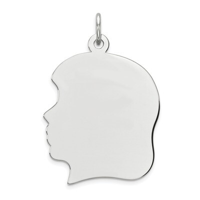 Engravable Girl Polished Front Satin Back Disc Charm Sterling Silver Rhodium QM522/27, MPN: QM522/2…