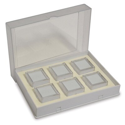 White Tray Of 6 Square Gem Jars JT5012, MPN: JT5012,