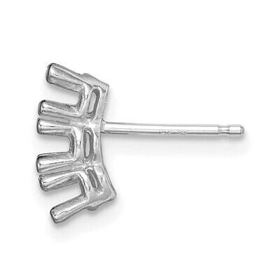 Round 3-Stone 3-2.4mm Post Earring Mounting 14k White Gold WG360, MPN: WG360,