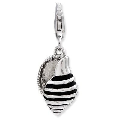 3-D Enameled Shell Charm Sterling Silver QCC834 by Amore La Vita, MPN: QCC834, 886774235646