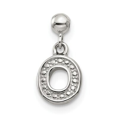 Letter O Charm Sterling Silver Dangle QMM190O, MPN: QMM190O,