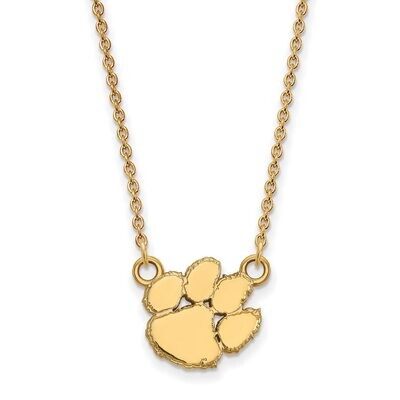Clemson University Small Pendant with Chain Necklace 10k Yellow Gold 1Y015CU-18, MPN: 1Y015CU-18, 8…