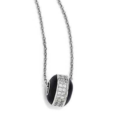 Necklace Sterling Silver &amp; Cubic Zirconia QMP436-18, MPN: QMP436-18, 883957764382